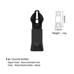 Custom Logo Zinc Alloy Zipper Slider Semi-Lock Nylon Material Supply Customers