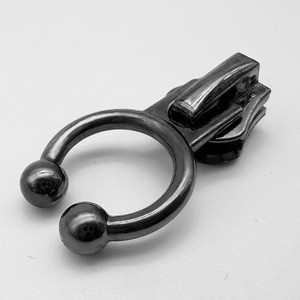 Custom Logo Metal Zipper Pull Slider Head for Handbag Hardware Accessory Puller With Ring Auto Lock Detachable Secure
