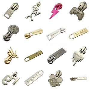 High Grade Silver Cut Out Shape OEM Custom Metal Zipper Pulls for Handbag