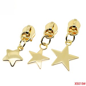 Wholesale Metal 5# DIY Zippers Hardware Accessories Luggage Jacket Nylon Star Zip Pull Replaceable Alloy Zipper Sliders Puller