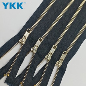 High Quality for YKK 5# Long Chain Open-End Double Slider Zipper Light Golden Eco-Friendly Nylon & Metal for Bags & Garments