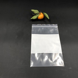 Customization Manufacturer Food Grade LDPE Plastic Zipper Bags with White Writable Block