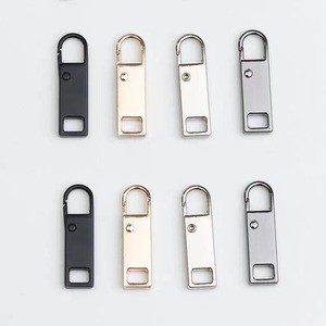 Custom Brand Logo Name Labels Open-Type Slider Bag Metal Zipper Pulls with Open Zipper for Garments for Leather Handbags