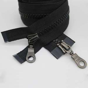 For Authentic No. 5# Double-Ended Opening Auto Lock Slider Zipper Placket Resin Glue Tooth Bags Garments Shoes