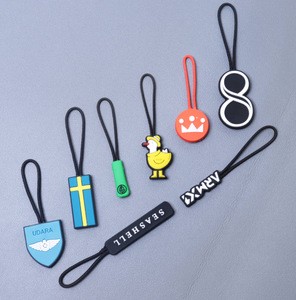 High Quality Slider Zipper Custom Print logo Fabric Woven Zipper Puller