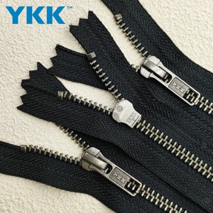 For YKK 5# Ancient Silver Long Chain Close-end Zipper for Down Jackets