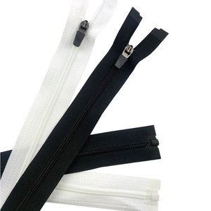 3# and 5# Nylon Open-End Zippers with Spring Sliders, Black Rubber, for Sports Cycling Jerseys