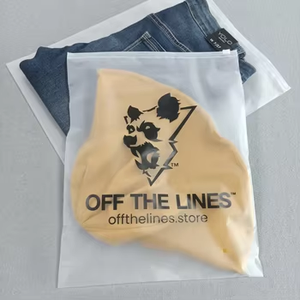 Wholesale EVA PE Ziplock Poly Bags 35*45cm Zip Lock Frosted Plastic Zipper Garment Clothes Hoodies Packaging Bag With Gold Logo