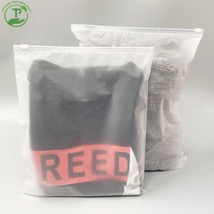 Custom Printed Logo Clothing Packaging Zipper Bag Slide ZipLock T-Shirt Underwear Cpe Frosted Matte Self Seal Plastic Zip Bags