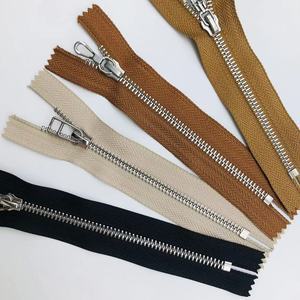 Customized Brass Zipper Single Closed Zinc Alloy Slider Metal Zipper Silver Tooth Copper Zippers for Jeans Shoes Bags