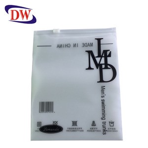 Eco Friendly Frosted CPE Custom Own logo Printed Plastic Slider Zipper Clothing Swimming Trunks Packaging Mailing Poly Bags