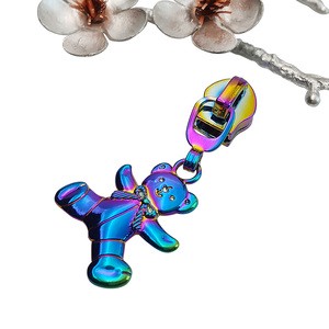 High Quality Colorful Bear Zipper Puller Custom Metal Zipper Slider Waterproof Zipper Head