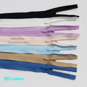 YKK3 Black Invisible Auto Lock Closed-end Nylon Zipper Thick Skirt Cloth Edge for Wedding Pillow Dress In-Stock for Garments