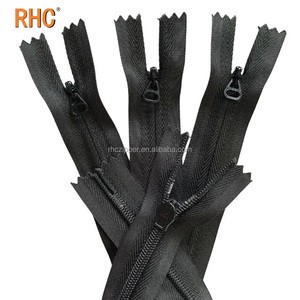 RHC Factory Hidden Close-End Invisible Auto Lock Slider Reversed Nylon Multi Colors Navy Zipper for Wedding Dresses Swimsuit