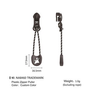 Customizable Zipper Bag Garment Clothing Accessories Durable Silicone String Puller Made of Plastic TPU PVC