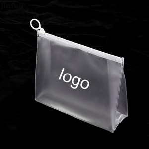 Biodegradable Customized Printing Logo Clear Black PVC Zip Lock Slider Plastic Bag for Clothing Make up Packaging Zipper Pouch