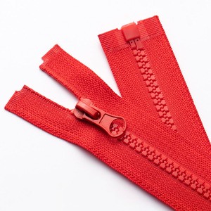 5# Close End Auto Lock Slider Vislon Zipper Pink Color Plastic Zipper 75cm Open End Plastic Zipper With Thumb Puller