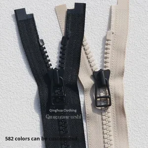 YKK8 Japanese Style Open-End Resin Zipper Single-End Plastic Zipper for Garments & Down Jackets in Stock Placket Zipper