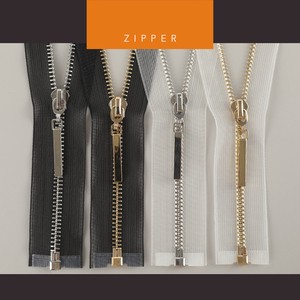 Transparent Golden Zipper 5# Silver Light Gold Teeth Black White Transparent Mesh Tape Open End Separating Zipper