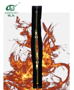 Customized Fire-proof Fire-resistant O Type Metal Zipper Flame Retardant Metal Zipper for Fire Suit