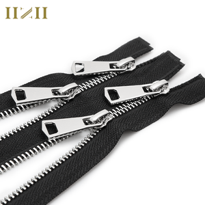 Custom Metal Zipper Gold Silver Teeth Zinc Alloy Open Type Clothing Accessories for Bags Metal Zipper