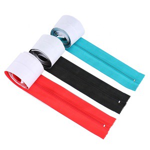 Nylon Close-End Double Slider Adhesive Zipper 3 Inch X 7ft for Greenhouse Dust Barriers Wall Peel & Stick