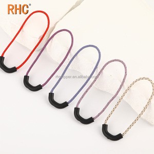 S541# Reflective Spotted Silicone Zipper Pull Cord Trapezoid Shape Outdoor Puller Tab for Jackets Durable Accessory