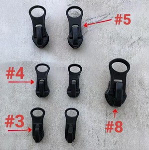 #3 #5 #8 Locking Zipper Sliders - Resin/Metal/Nylon with Almond/Semi-Circle Pull Tabs