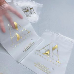 Custom Printed CPE Frosted Plastic Zip Lock Poly Bag for Jewelry Socks Shoes Packaging Slider Screen Printed Logo Customizable