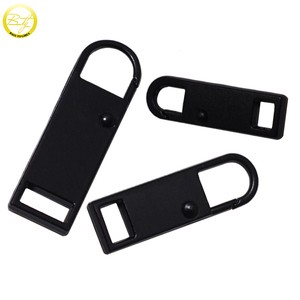 Custom Logo Blanks Zipper Tags Matte Black Garment Accessory Metal Slider Puller Designer Metal Zipper Pulls Type for Jeans