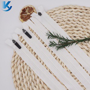 NO.3 White Nylon Zipper Customized Rubber PULLER High-quality Invisible Zipper for Pants Outdoor Assault Suit