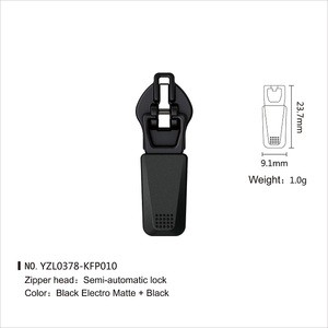 Custom Logo Zinc Alloy Zipper Slider Semi-Lock Nylon Material Supply Customers