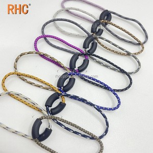 S483# Zipper Puller Black TPU Reflective Spotted Rope Semi-U Shaped Drawstring Cord Design for Outdoor Clothing