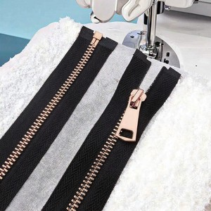 8# Brass Metal Zipper for Long Jacket Personalized Nickel Zipper for Bags Garments Shoes-Custom Length