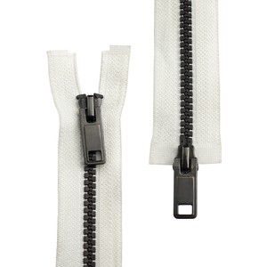 Double Zips Slider No 5 Plastic Derlin 2 Way 8# Zipper With Elastic Silver Resin Teeth Backpack Zippers for Sale