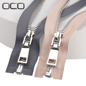 OCO Zipper High Quality Silver Y Teeth No. 5 Custom Length Open-end Metal Zip For Cotton-padded Vest Coat Pants Jacket Zip