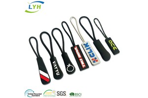 Silicone Zipper Head, Custom logo Soft Pvc Rubber Slider Zipper Pulls Puller Head Bag/garment Silicone Sliders
