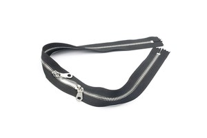 High Quality #3#5#8 Copper Zipper Two Way Closed End Double Slider Metal Zipper for Bag