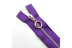 Factory Direct Sale Good Price Custom Teeth Color Metal Zipper With Hook Automatic Ring Circle Slider Metal Zipper for Garment