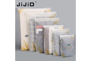 JiJiD Custom Matte Frosted Slider Zipper Bag Plastic Packing Tshirt Bag Resealable Plastic Bags for Tshirts