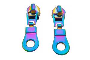 Hot Sale Exquisite Rainbow Color Metal Zipper Slider Custom Zipper Pull Creative Pattern Zipper Puller