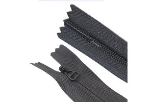 Wholesale Factory 3#20CM Black Invisible Zipper with Triangle Side Pull