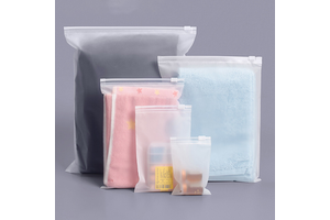 Hot Selling Custom Logo Printed Frosted Plastic Slider Zipper Bags for T Shirt Packaging