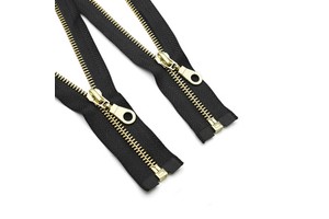 Heavy Duty Separating Metallic Zipper Gold Silver Jacket Metal Brass Zipper Open End