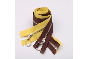 Custom Length High Quality Open-End Metal Zipper Automatic Lock Copper Brass Material for Clothing Bags Shoes