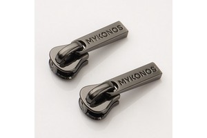 5# Zipper Pulls Custom Logo Zipper Puller Gun Metal Zipper Slider 5 with Engraved Logo for Bags