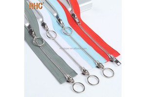 RHC Zippers Custom Double Sliders Two-Way Open End Brass Metal Zipper Eco-Friendly 3# 5# 8# for Clothing