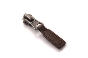 Custom Logo Nickel-Free Non-Lock PU Leather Zip Slider Zipper Puller for Clothing and Bags