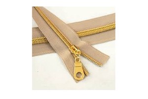 OZL Nylon Open-End No. 5 Zipper Gold Teeth Design 100mm Length Non-Lock Slider for Shoes, Garments, Bags, Mattress, Pillows, Home