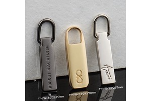 Custom Logo Metal Zip Puller Handbag Metal Zipper Slider 3 Zip Pull Bag Branded Zipper Puller Metal 5 Name Tag Zipper Pull